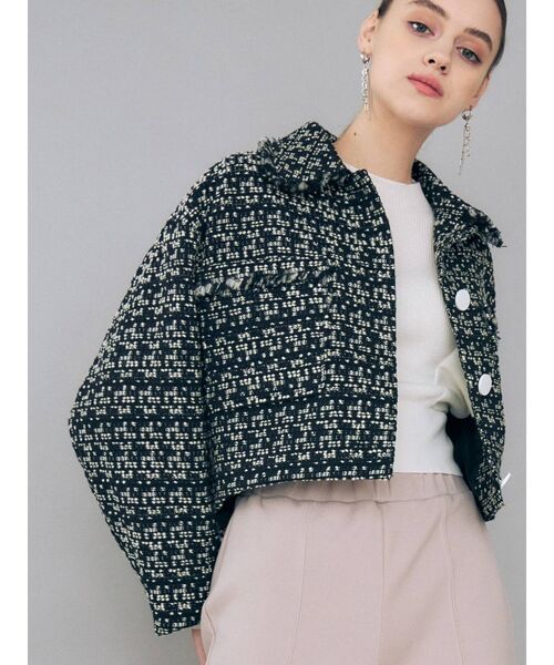 MERCURYDUO（マーキュリーデュオ）の「ツィードショートジャケット（テーラードジャケット・レディース・ブラック/イエロー・FREE）」の19枚目の写真