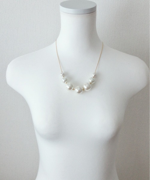 Cupid Heart（キューピッドハート）の「【Cupid Heart】結婚式アクセサリー タッセルパールネックレス（ネックレス・レディース・ベージュ・MEDIUM）」の5枚目の写真