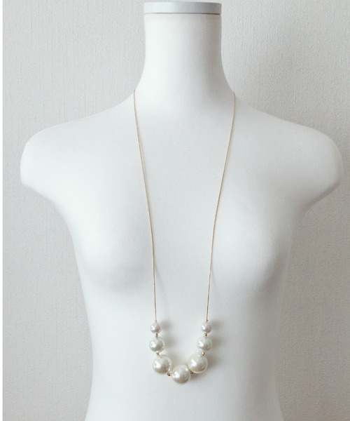Cupid Heart（キューピッドハート）の「【Cupid Heart】結婚式アクセサリー タッセルパールネックレス（ネックレス・レディース・ベージュ・MEDIUM）」の6枚目の写真