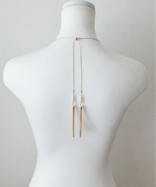Cupid Heart（キューピッドハート）の「【Cupid Heart】結婚式アクセサリー タッセルパールネックレス（ネックレス・レディース・ベージュ・MEDIUM）」の8枚目の写真