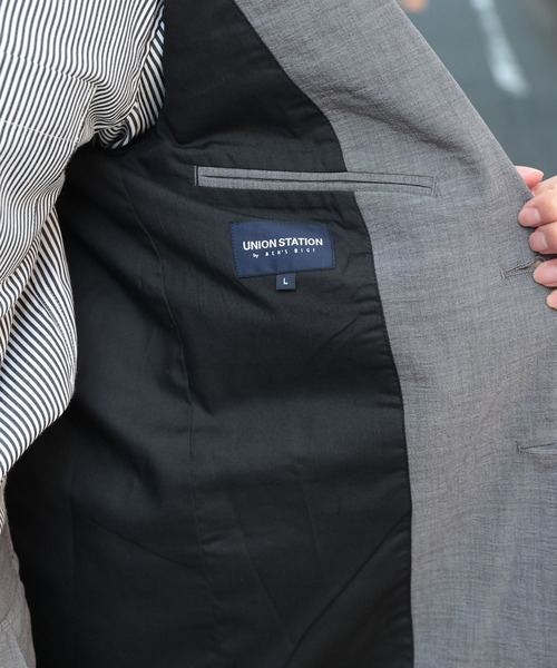 UNION STATION（ユニオンステーション）の「【セットアップ対応】【AIR LIGHT -Rugged version-】シングルジャケット（テーラードジャケット・メンズ・ネイビー/グレイッシュベージュ/ライトグレー・LL/S/M/L）」の9枚目の写真
