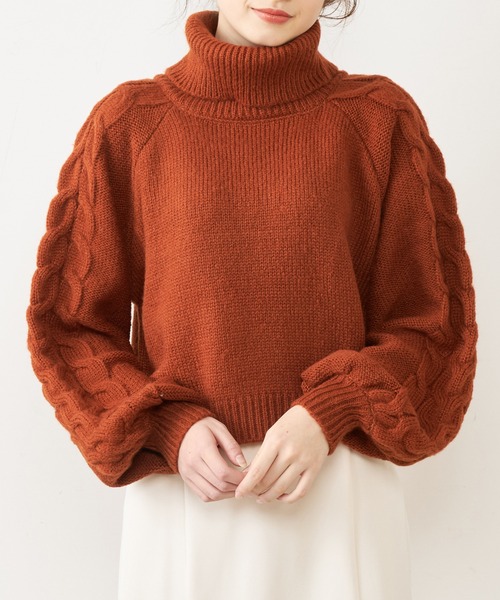 OLIVE des OLIVE（オリーブデオリーブ）の「【WEB限定】タートルニットプルオーバー（ニット/セーター・レディース・ライトグレー/ピンク/オレンジ/アイボリー・FREE）」の4枚目の写真