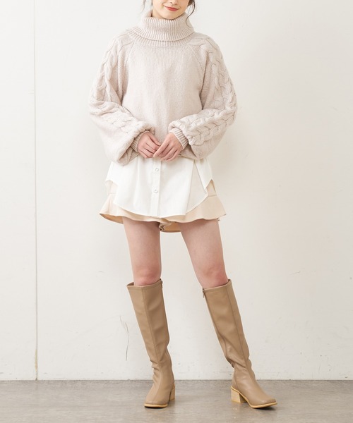 OLIVE des OLIVE（オリーブデオリーブ）の「【WEB限定】タートルニットプルオーバー（ニット/セーター・レディース・ライトグレー/ピンク/オレンジ/アイボリー・FREE）」の18枚目の写真