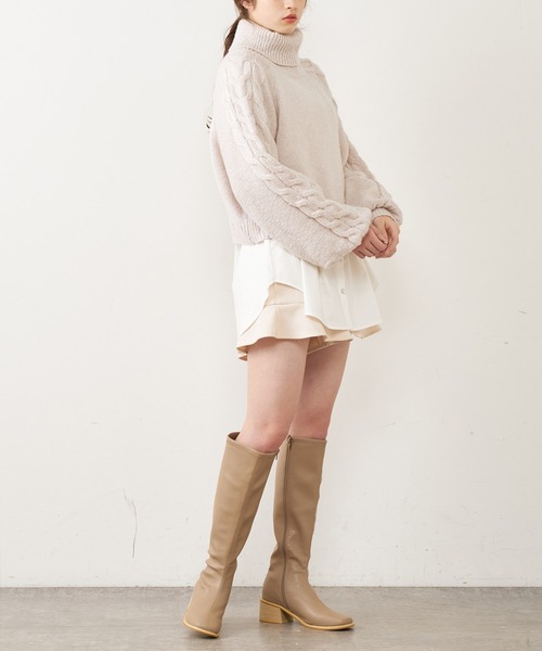 OLIVE des OLIVE（オリーブデオリーブ）の「【WEB限定】タートルニットプルオーバー（ニット/セーター・レディース・ライトグレー/ピンク/オレンジ/アイボリー・FREE）」の14枚目の写真