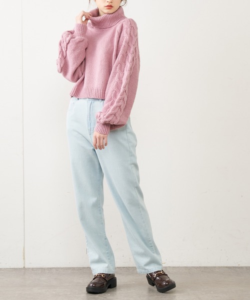 OLIVE des OLIVE（オリーブデオリーブ）の「【WEB限定】タートルニットプルオーバー（ニット/セーター・レディース・ライトグレー/ピンク/オレンジ/アイボリー・FREE）」の10枚目の写真