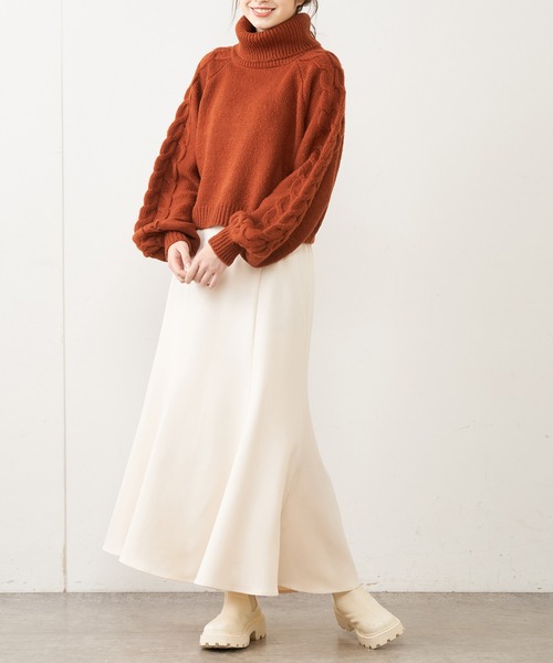 OLIVE des OLIVE（オリーブデオリーブ）の「【WEB限定】タートルニットプルオーバー（ニット/セーター・レディース・ライトグレー/ピンク/オレンジ/アイボリー・FREE）」の7枚目の写真