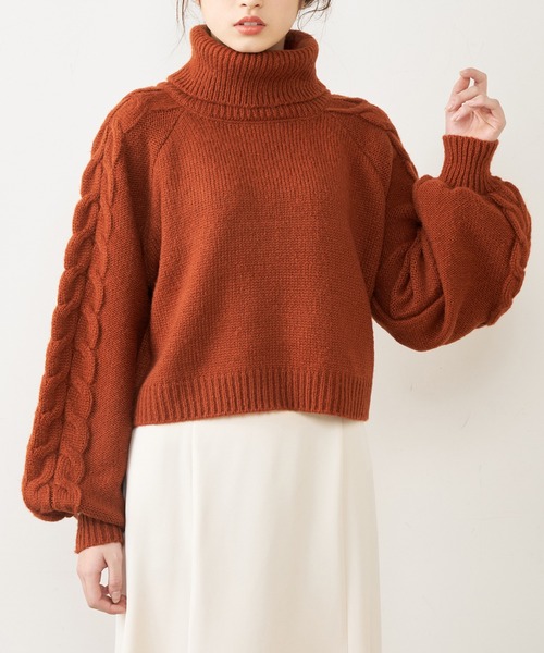 OLIVE des OLIVE（オリーブデオリーブ）の「【WEB限定】タートルニットプルオーバー（ニット/セーター・レディース・ライトグレー/ピンク/オレンジ/アイボリー・FREE）」の20枚目の写真