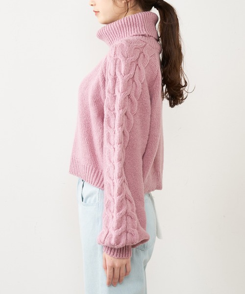 OLIVE des OLIVE（オリーブデオリーブ）の「【WEB限定】タートルニットプルオーバー（ニット/セーター・レディース・ライトグレー/ピンク/オレンジ/アイボリー・FREE）」の8枚目の写真