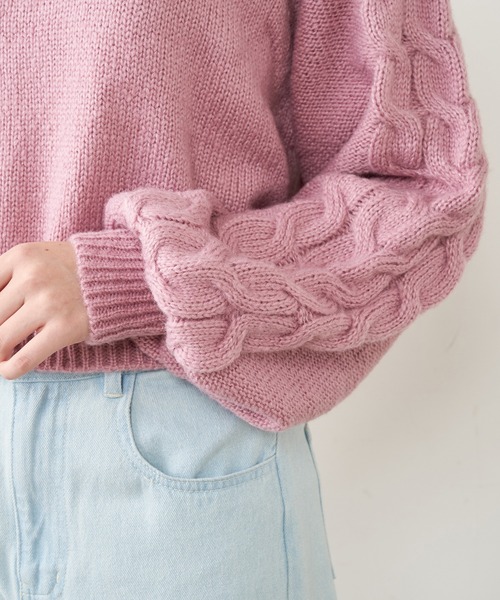 OLIVE des OLIVE（オリーブデオリーブ）の「【WEB限定】タートルニットプルオーバー（ニット/セーター・レディース・ライトグレー/ピンク/オレンジ/アイボリー・FREE）」の21枚目の写真