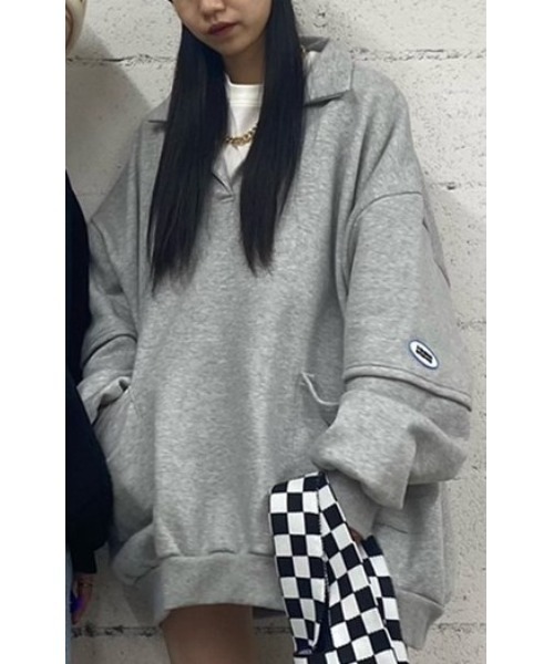 WC（ダブル シー）の「襟付きビッグスウェット（スウェット・レディース・ホワイト/ブラック/グレー・FREE）」の3枚目の写真