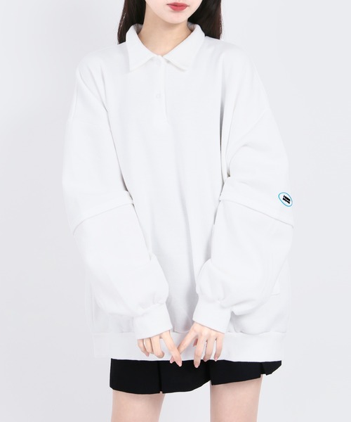 WC（ダブル シー）の「襟付きビッグスウェット（スウェット・レディース・ホワイト/ブラック/グレー・FREE）」の2枚目の写真