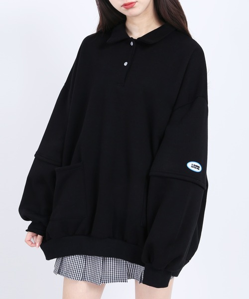 WC（ダブル シー）の「襟付きビッグスウェット（スウェット・レディース・ホワイト/ブラック/グレー・FREE）」の7枚目の写真