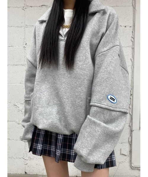 WC（ダブル シー）の「襟付きビッグスウェット（スウェット・レディース・ホワイト/ブラック/グレー・FREE）」の12枚目の写真