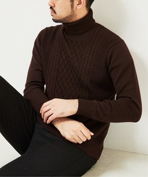 EDIFICE | 【ZEGNA BARUFFA / ゼニアバルファ】 7ゲージ タートルネック ケーブルニット(ニット/セーター)