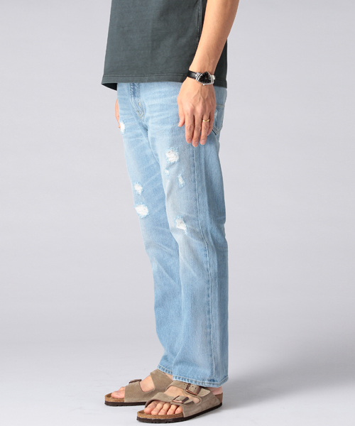 BEAMS(ビームス)の「BEAMS / S/L シューカット ダメージ デニムパンツ(デニムパンツ・メンズ・サックスブルー・LARGE/MEDIUM/SMALL)」の3枚目の写真