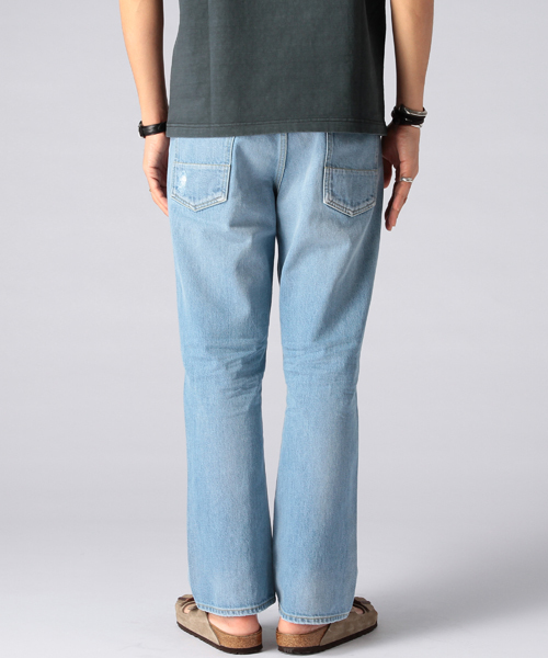 BEAMS(ビームス)の「BEAMS / S/L シューカット ダメージ デニムパンツ(デニムパンツ・メンズ・サックスブルー・LARGE/MEDIUM/SMALL)」の4枚目の写真