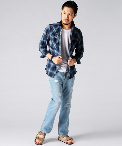 BEAMS(ビームス)の「BEAMS / S/L シューカット ダメージ デニムパンツ(デニムパンツ・メンズ・サックスブルー・LARGE/MEDIUM/SMALL)」の10枚目の写真