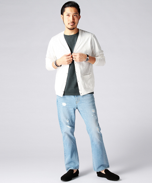 BEAMS(ビームス)の「BEAMS / S/L シューカット ダメージ デニムパンツ(デニムパンツ・メンズ・サックスブルー・LARGE/MEDIUM/SMALL)」の11枚目の写真