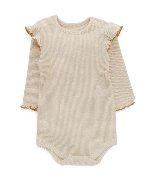 BREEZE（ブリーズ）の「メロウフリルボディオール（肌着・キッズ・オレンジ/アイボリー・70/80）」の2枚目の写真