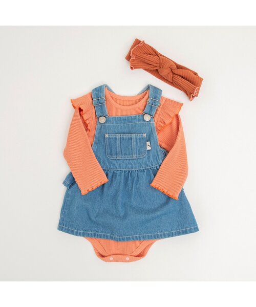 BREEZE（ブリーズ）の「メロウフリルボディオール（肌着・キッズ・オレンジ/アイボリー・70/80）」の3枚目の写真