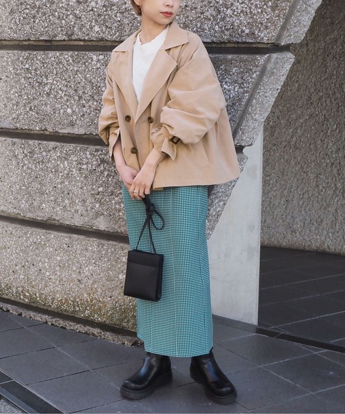 tiptop（ティップトップ）の「ベルト付きトレンチジャケット（トレンチコート・レディース・ベージュ/グリーン/アイボリー/グレイッシュベージュ・FREE）」の14枚目の写真