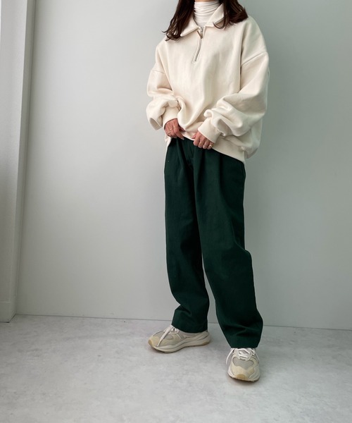 LE MORE（リモア）の「ハーフジップスウェット（スウェット・レディース・アイボリー/オートミール・FREE）」の8枚目の写真