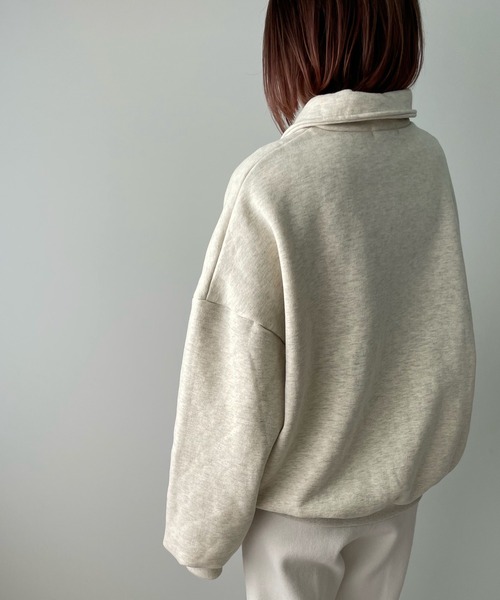 LE MORE（リモア）の「ハーフジップスウェット（スウェット・レディース・アイボリー/オートミール・FREE）」の5枚目の写真