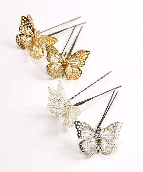 kimonomachi（キモノマチ）の「Uピン髪飾り  蝶々 振袖髪飾り 袴 卒業式 成人式　浴衣　髪飾り成人式　ヘアアクセサリー　蝶髪飾り（和装小物・レディース・シルバー/ゴールド・ONE SIZE）」の6枚目の写真