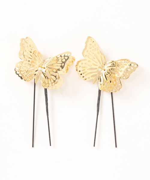 kimonomachi（キモノマチ）の「Uピン髪飾り  蝶々 振袖髪飾り 袴 卒業式 成人式　浴衣　髪飾り成人式　ヘアアクセサリー　蝶髪飾り（和装小物・レディース・シルバー/ゴールド・ONE SIZE）」の3枚目の写真