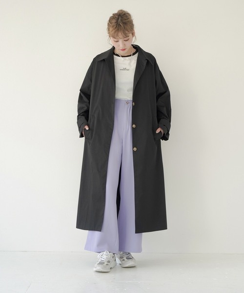 Lull(ルル)の「【Lull / ルル】2wayステンカラーロングコート(ステンカラーコート・レディース・ブラック/ブルー/オリーブ/ベージュ・ONESIZE)」の8枚目の写真