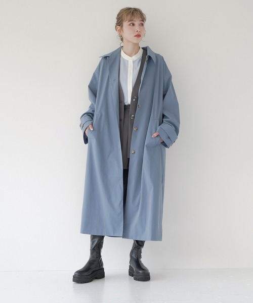 Lull(ルル)の「【Lull / ルル】2wayステンカラーロングコート(ステンカラーコート・レディース・ブラック/ブルー/オリーブ/ベージュ・ONESIZE)」の7枚目の写真