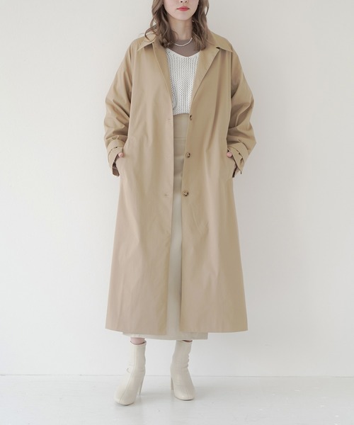 Lull(ルル)の「【Lull / ルル】2wayステンカラーロングコート(ステンカラーコート・レディース・ブラック/ブルー/オリーブ/ベージュ・ONESIZE)」の22枚目の写真