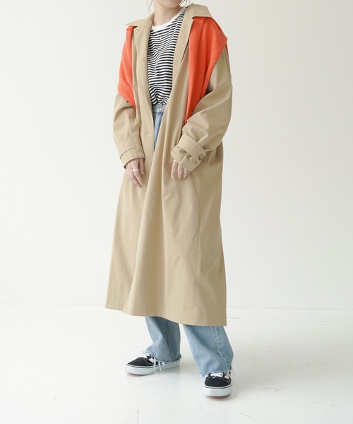 Lull(ルル)の「【Lull / ルル】2wayステンカラーロングコート(ステンカラーコート・レディース・ブラック/ブルー/オリーブ/ベージュ・ONESIZE)」の20枚目の写真