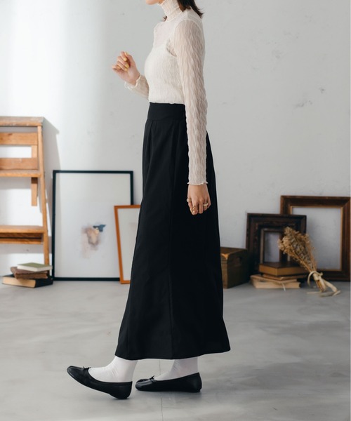 fupel（フぺル）の「シアーハイネック柄トップス（Tシャツ/カットソー・レディース・チャコールグレー/ダークブラウン/アイボリー・FREE）」の13枚目の写真