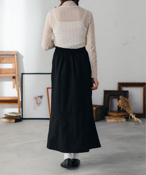 fupel（フぺル）の「シアーハイネック柄トップス（Tシャツ/カットソー・レディース・チャコールグレー/ダークブラウン/アイボリー・FREE）」の14枚目の写真