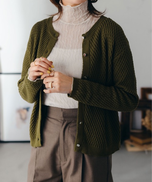 fupel（フぺル）の「シアーハイネック柄トップス（Tシャツ/カットソー・レディース・チャコールグレー/ダークブラウン/アイボリー・FREE）」の20枚目の写真