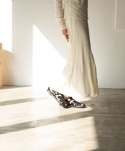 marjour（マージュール）の「CREPE LONG SKIRT（スカート・レディース・ブラック/オフホワイト・M）」の6枚目の写真