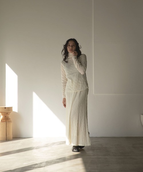 marjour（マージュール）の「CREPE LONG SKIRT（スカート・レディース・ブラック/オフホワイト・M）」の7枚目の写真