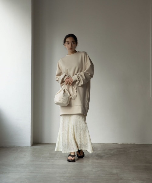 marjour（マージュール）の「CREPE LONG SKIRT（スカート・レディース・ブラック/オフホワイト・M）」の10枚目の写真