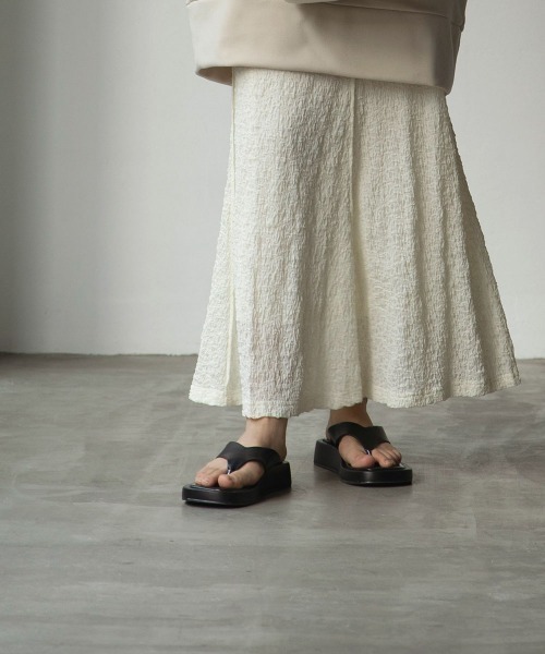 marjour（マージュール）の「CREPE LONG SKIRT（スカート・レディース・ブラック/オフホワイト・M）」の12枚目の写真