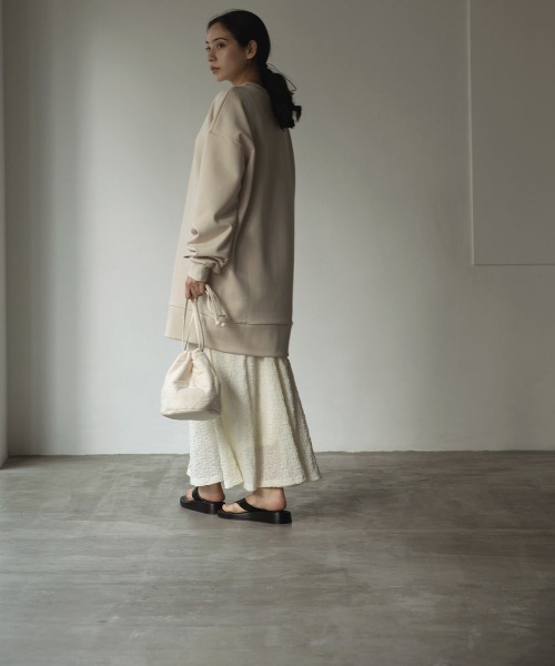 marjour（マージュール）の「CREPE LONG SKIRT（スカート・レディース・ブラック/オフホワイト・M）」の14枚目の写真