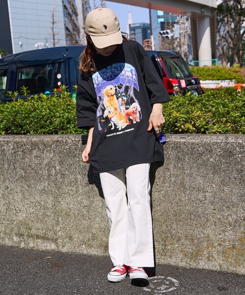 PUBLUX(パブリュクス)の「【Sequence/シークエンス】 INUGASUKIBANDSST/ユニセックス/グラフィックTシャツ/(Tシャツ/カットソー・メンズ・ホワイト/ブラック/ブラウン・SMALL/MEDIUM/LARGE/X-LARGE)」の5枚目の写真