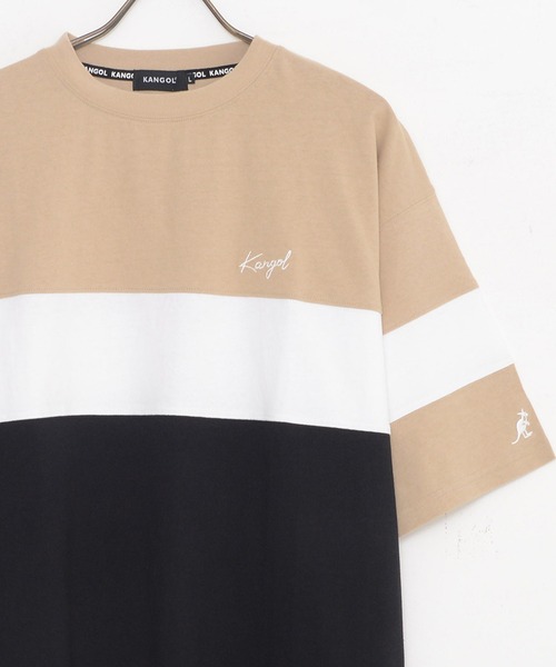 KANGOL（カンゴール）の「別注 WEB限定 KANGOL/カンゴール ワンポイント ブランド ロゴ刺繍 ビックシルエット ドロップショルダー 綿100% 半袖 Tシャツ（Tシャツ/カットソー・メンズ・ブルー/グリーン/ベージュ/ブラック/ブラック系その他/ホワイト系その他/ブルー系その他・LL/M/L/3L/4L/5L/XL）」の4枚目の写真