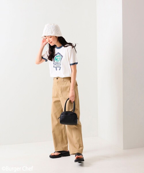 FREAK'S STORE（フリークスストア）の「Burger Chef リンガーT-shirt/バーガーシェフリンガーTシャツ（Tシャツ/カットソー・レディース・ネイビー/レッド・ﾌﾘ-）」の11枚目の写真