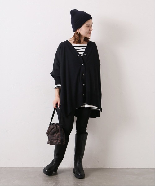 JOURNAL STANDARD（ジャーナルスタンダード）の「■■《追加2》ハイツイストコットンポンチョカーディガン（カーディガン/ボレロ・レディース・ブラック/グレー/ブルー/グリーン・FREE）」の8枚目の写真