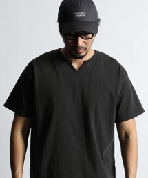 The DUFFER of ST.GEORGE | GARMENT-DYE KEY-NECK TEE：製品染め キーネック Tシャツ(Tシャツ/カットソー)