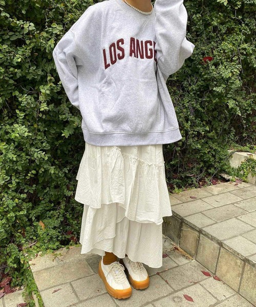 byYOUANCE（バイユアンス）の「アシメフリルロングスカート（スカート・レディース・ホワイト/ブラック/ピンク・FREE）」の2枚目の写真