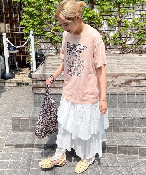 byYOUANCE（バイユアンス）の「アシメフリルロングスカート（スカート・レディース・ホワイト/ブラック/ピンク・FREE）」の4枚目の写真