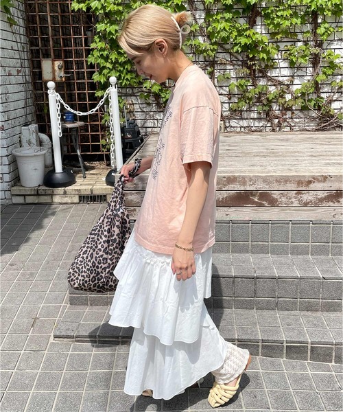 byYOUANCE（バイユアンス）の「アシメフリルロングスカート（スカート・レディース・ホワイト/ブラック/ピンク・FREE）」の5枚目の写真