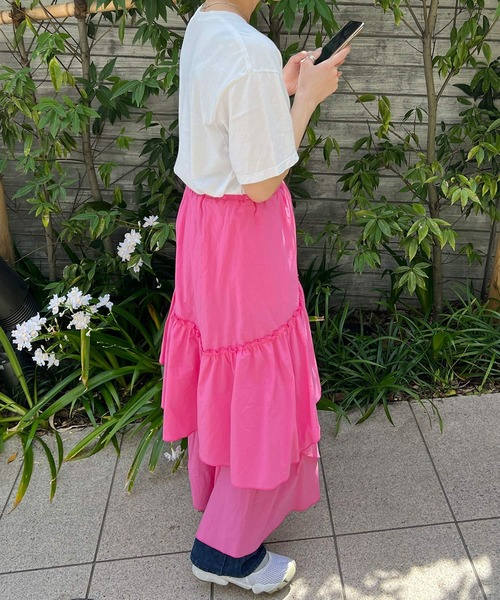 byYOUANCE（バイユアンス）の「アシメフリルロングスカート（スカート・レディース・ホワイト/ブラック/ピンク・FREE）」の11枚目の写真